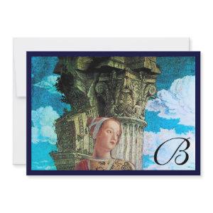 CLASSIC BEAUTY MONOGRAM ,bright antique blue black