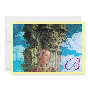 CLASSIC BEAUTY MONOGRAM bright antique blue yellow