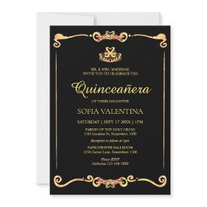 Classic Black Gold Quinceanera