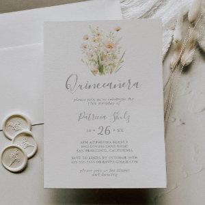 Classic Boho Blush Wildflower Quinceañera