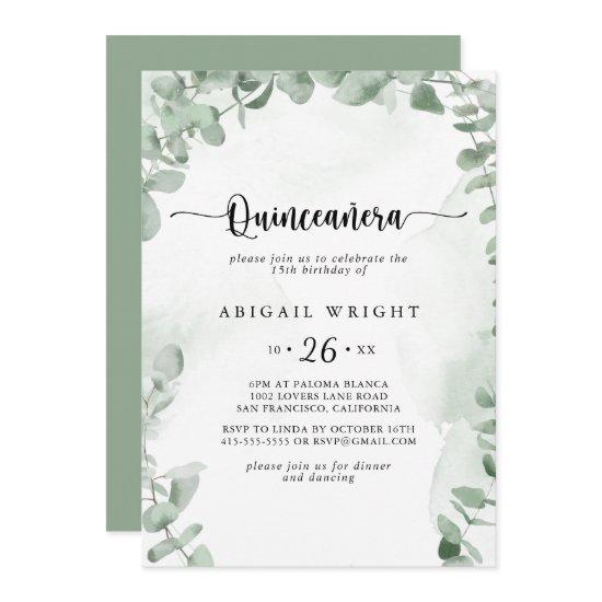 Classic Green Eucalyptus Foliage Quinceañera