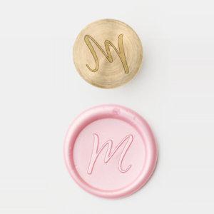 Classic Monogram Script Initial Elegant Stylish Wax Seal Stamp