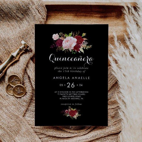 Classic Tropical Black Quinceañera Birthday Party
