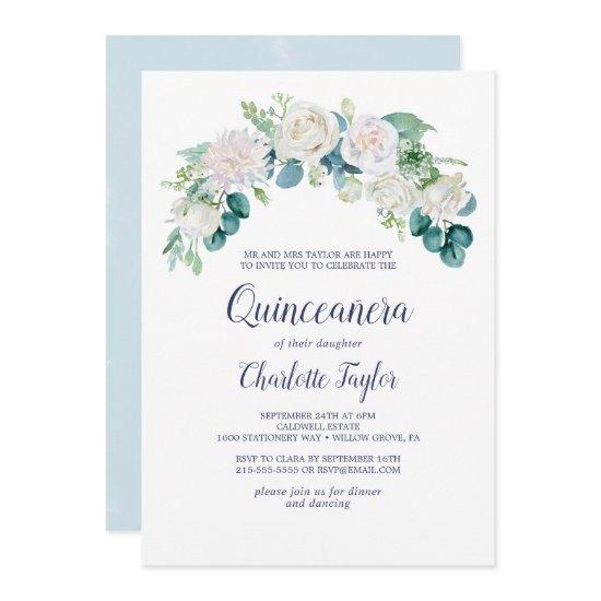 Classic White Flowers Quinceañera