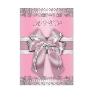 Classy Pink and Silver RSVP