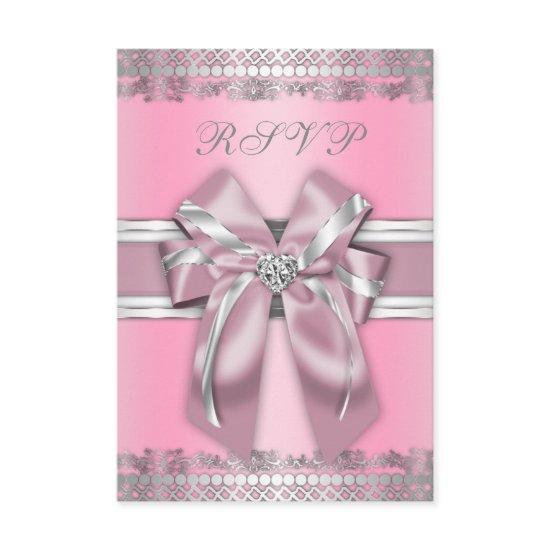 Classy Pink and Silver RSVP