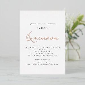 Classy Quinceanera Birthday Party Script Real Foil Foil