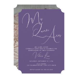Classy Script Purple P15th Birthday quinceañera
