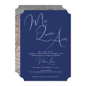 Classy Script Royal Blue Birthday quinceañera
