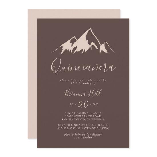 Clear Mountain Country Minimalist Quinceañera