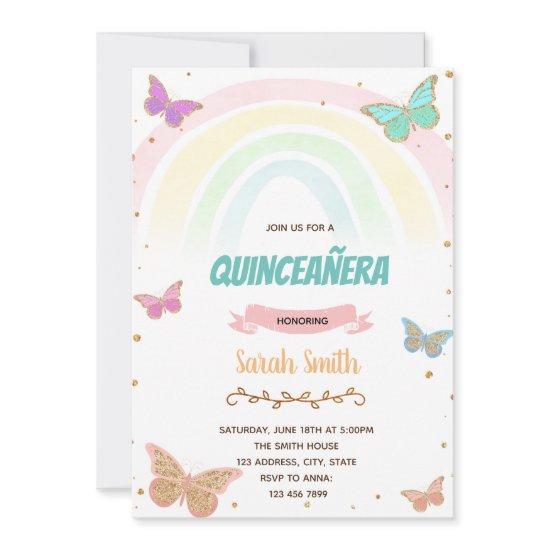 Colorful butterfly rainbow 16th birthday