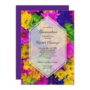 Colorful Daisies Quinceañera Birthday