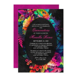 Colorful Fiesta Watercolor Floral Quinceañera