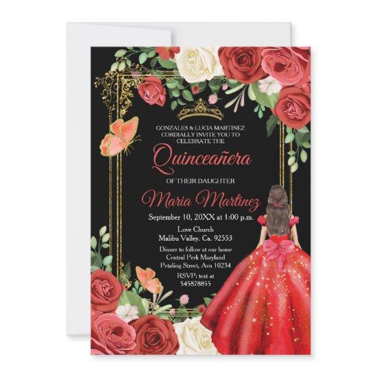 Colorful Floral Butterfly Quinceanera Birthday