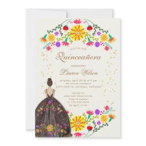 Colorful Floral Dress Quinceanera
