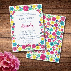 Colorful Mexican flowers quinceañera