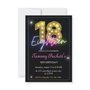 Colorful  Neon 18th Birthday Marquee Lightsk