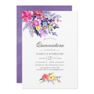 Colorful Watercolor Floral Quinceañera