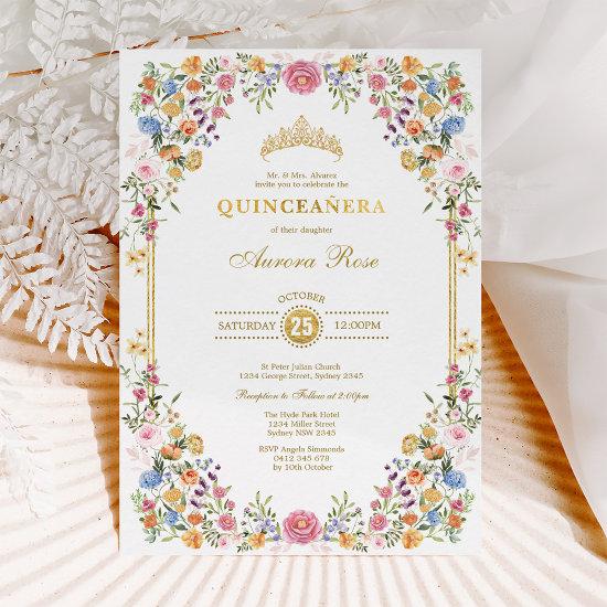 Colorful Wildflower Floral Garden Quinceanera