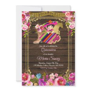 Colorful Wood Charro Floral Pink Quinceañera