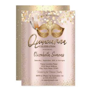 Confetti Chic Masque Rose Gold Quinceañera