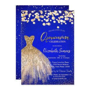 Confetti Dots,Chic Dress Royal Blue Quinceañera