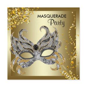Confetti Mask Silver Gold Masquerade Party
