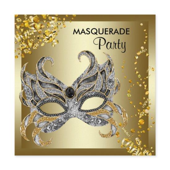 Confetti Mask Silver Gold Masquerade Party