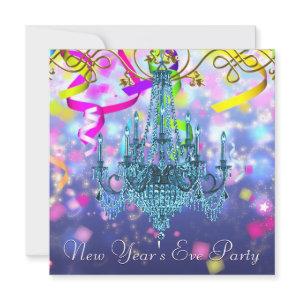 Confetti Purple Teal Blue Chandelier New Years Eve
