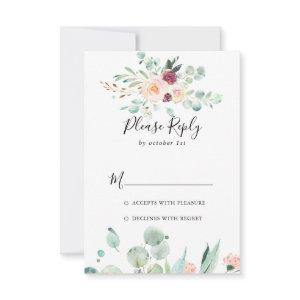 Contemporary Eucalyptus Floral RSVP