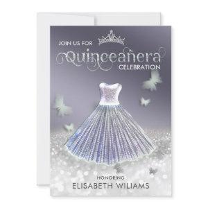 Cool lavender silver glitter dress butterfly