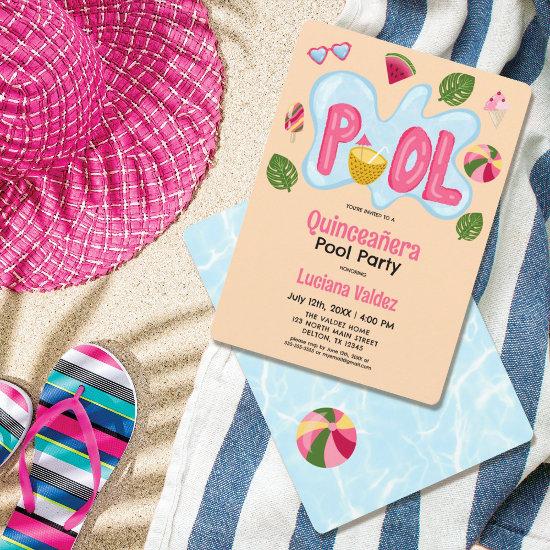 Cool Tropical Summer Pool Party Quinceañera