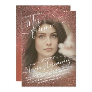 Copper Terracotta Glitter Photo Quinceañera
