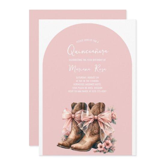 Coquette Western Boots Quinceanera Birthday