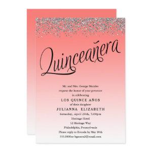 Coral and Silver Quinceanera Birthday