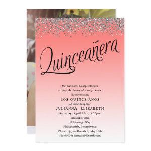 Coral and Silver Quinceanera Photo