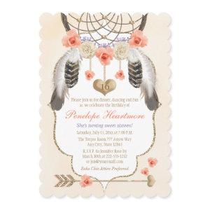 Coral Gold Lavender Dreamcatcher Boho Birthday
