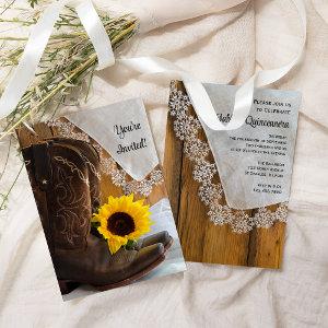Country Sunflower Lace Western Quinceanera Party