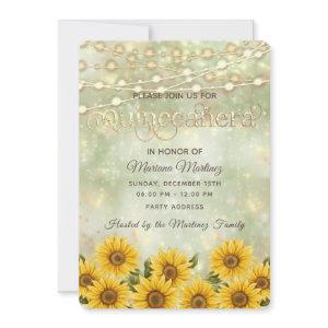 Country sunflower string lights Quinceañera