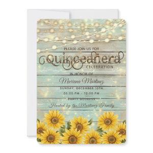 Country sunflower string lights Quinceañera