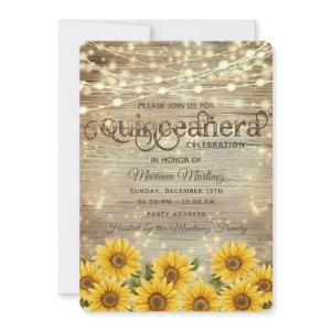 Country sunflower string lights Quinceañera