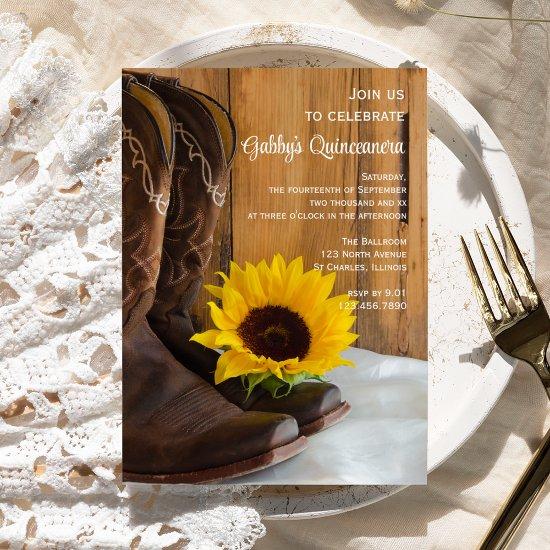 Country Sunflower Western Quinceanera Barn Party