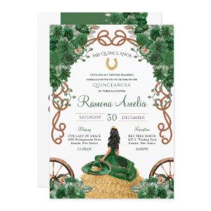 Country Western Emerald Green Floral Quinceañera
