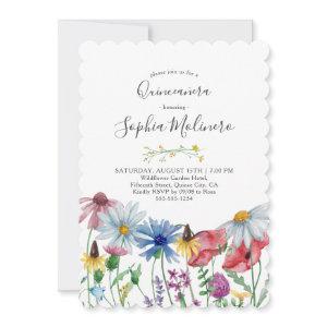 Country Wildflowers Pretty Watercolor Quinceanera