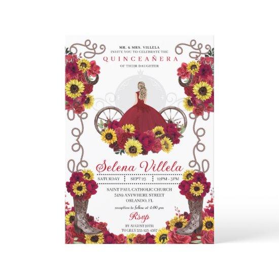 Cowgirl Sunflowers Roses Western Quinceanera
