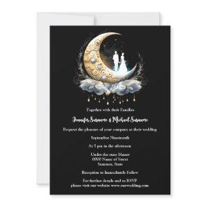 Crescent celestial blue white black couple moon