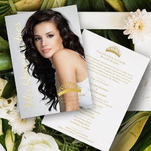 Crown Quinceañera Minimal Photo Fancy Calligraphy Foil