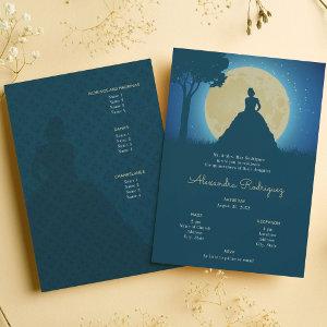 Crowned Silhouette with Moon Quinceanera