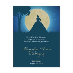 Crowned Silhouette with Moon Quinceanera  Postcard