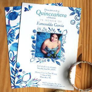 Crystal Blue Pattern Quinceanera